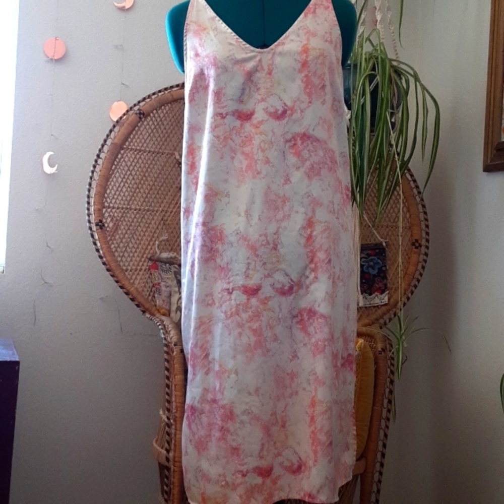 Stars Above Pink Tie-Dye Long Nightgown SM